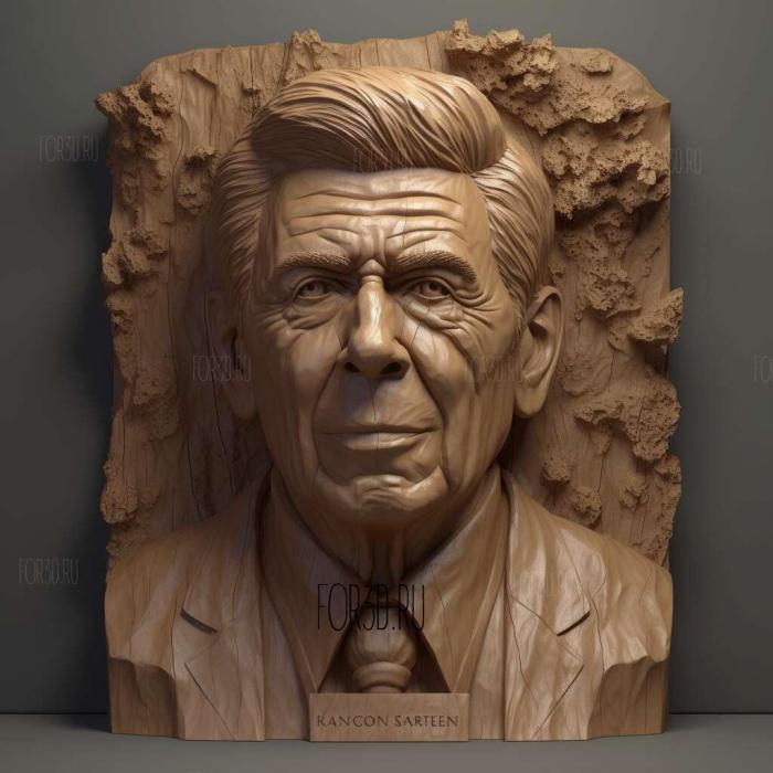 Ronald Reagan 4 stl model for CNC